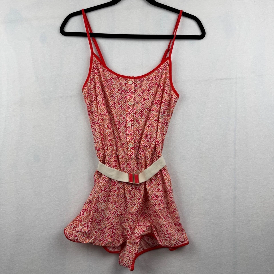 Mameluco de Natación Marc by Marc Jacobs Pequeño Rosa Naranja Floral con Cinturón Una Pieza Foto 4 de 4