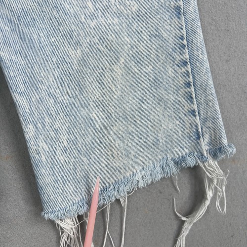 Vintage Levis Shorts Boys 8 Acid Wash Denim Distressed Frayed Orange Tab 90s - Picture 4 of 15