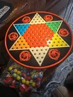 Vintage Ohio Art Company 2-in-1 Chinese and Checkers Metal Game Missing Blk&Wht