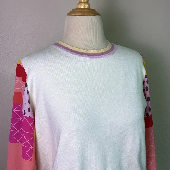 FATE Medium Colorblock Patchwork Sleeve Colorful … - image 3