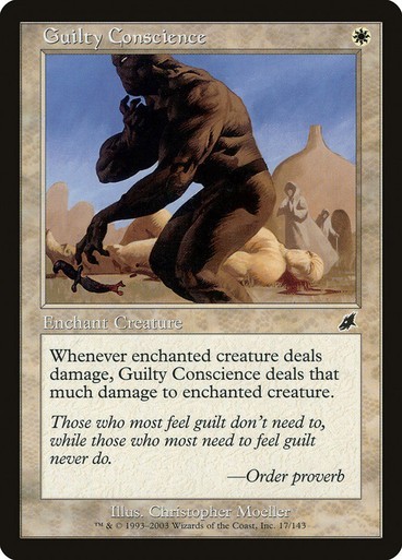 Guilty Conscience LP Scourge White Enchant Creature Mtg Magic English Regular 