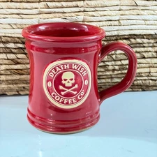 DEATH WISH COFFEE RED NAUGHTY/NICE MUG DENEEN POTTERY SOLD OUT No. 436 OF 500