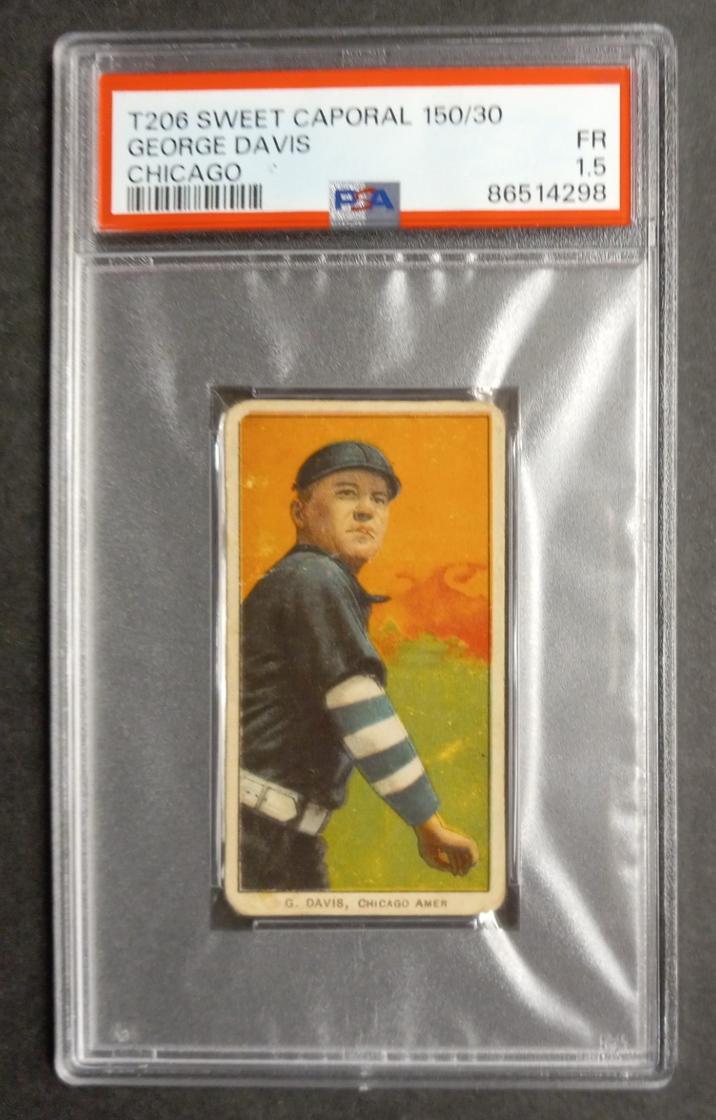 1909-11 T206 - George Davis - HOF - Sweet Caporal 150/30 - PSA 1.5 FR
