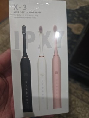 X-3 Sonic Electric Toothbrush Rechargeable Waterproof 4 Heads Pink