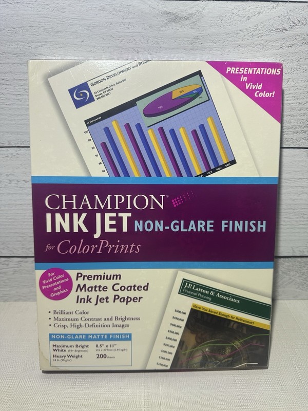 Champion Inkjet Non-Glare Finish Color Print Paper 8.5 x11” 200 Sheets Brand New
