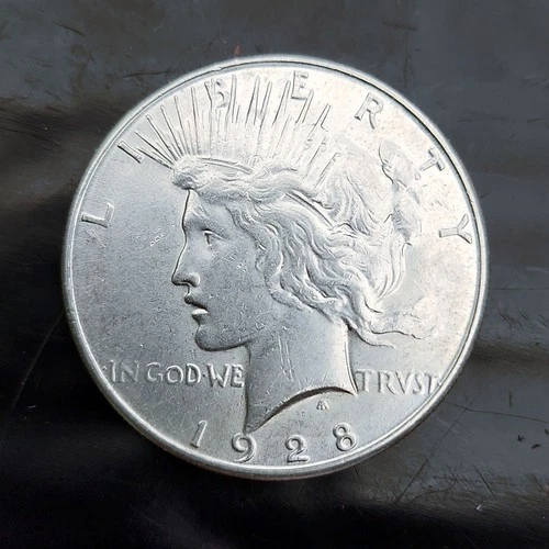 1928-S Peace Dollar Key Date 90% Silver Coin BU Details Frosty White Luster