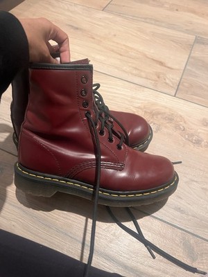 Dr. Martens Damen 1460 Stiefel Bordeaux Leder Mittel Sohle Stiefeletten EU 38