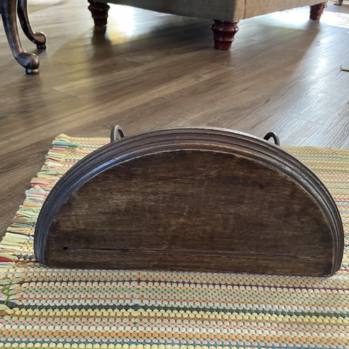 Pair Wood And Metal Wall Sconce Shelf Display W/ Plate Groove 16” W X 13.5” Tall - Picture 8 of 16