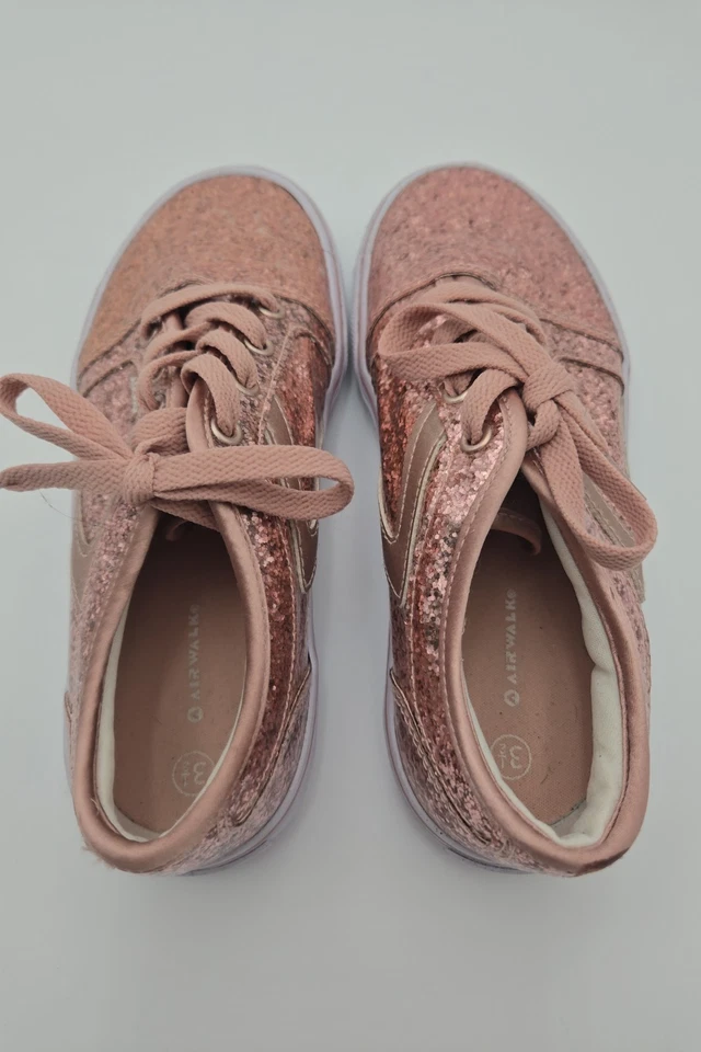 Tênis Airwalk Rosa Glitter Infantil Rieder Pro Meninas Mulheres Tamanho 3 1/2 com Cadarço... - Imagem 3 de 4