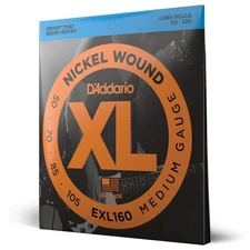 D Addario EXL160 Nickel Wound Electric Bass Strings 50-105 Long Scale 4 pack