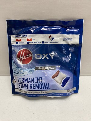 Hoover Oxy Permanent Stain Removal 3 In 1 Clean Packs - 14 Easy-to-Use Pods New!