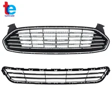 Upper&Lower Front Radiator Grille Grill Kit For 2013-2016 Ford  Fusion/Mondeo