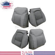 Driver Passenger Bottom Top Back Cloth Seat Cover Gray For 2011-14 Ford F150