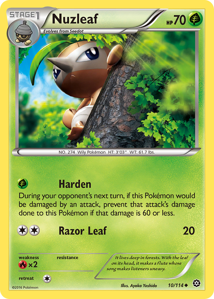 10/114 Nuzleaf - Steam Siege - Uncommon Pokemon TCG Card