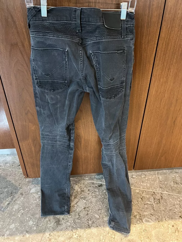 Pantalones de mezclilla negros ajustados Hudson Blinder ajustados para motociclista talla:29 Foto 2 de 4