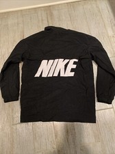 NIKE Coach jacket MEN XL Blue Tag Back logo Spell Out Nylon Football Performance