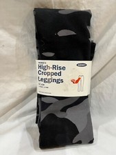 NWT Old Navy Women's High Rise Jersey Leggings Pants Cropped Camo Black gray S