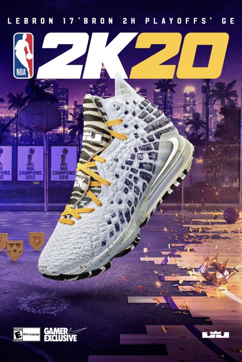 New Nike LeBron 17 GE “Bron 2K Playoffs” Rare Size NBA 2K20