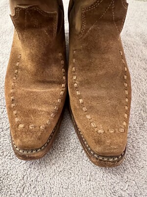 Bottes Western Vintage Texas Brand - Homme 6.5 - Cuir Marron - Style Cowboy