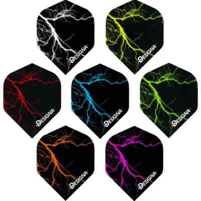 Dart 3,6 oder 9 Stück Designa Lightning Bolt / Blitz Flights - Farben wählbar