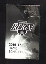 Ontario Reign--2016-17 Pocket Schedule--Kings Affiliate