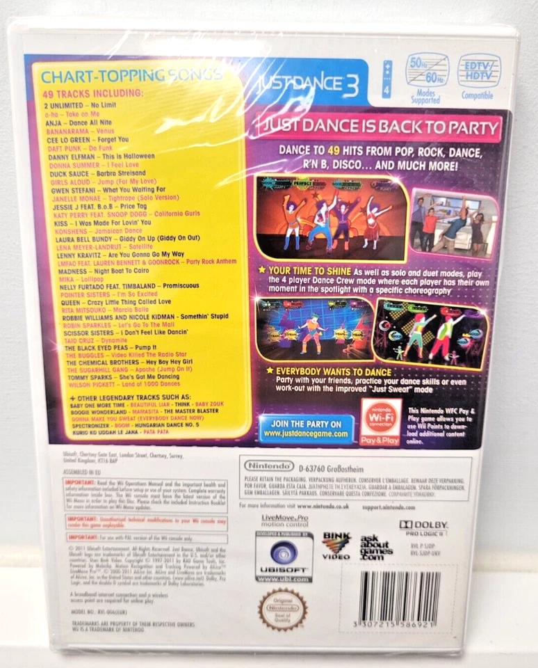 Just Dance 3 Nintendo Wii PAL UK Dancing BRAND NEW SEALED - Image 2 of 2