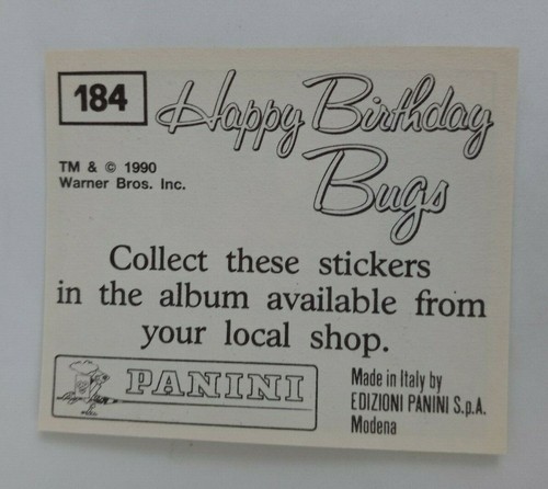 1990 Panini Happy Birthday Bugs (Pick Your Sticker) - Picture 267 of 343