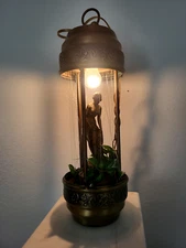 Antique Oil Lamp, vintage 70s hanging mineral oil rain lamp With Goddess