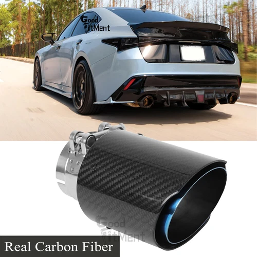 Stainless Steel Carbon Exhaust Tip 2.5" Inlet / 3.5" Outlet For Lexus IS300 350