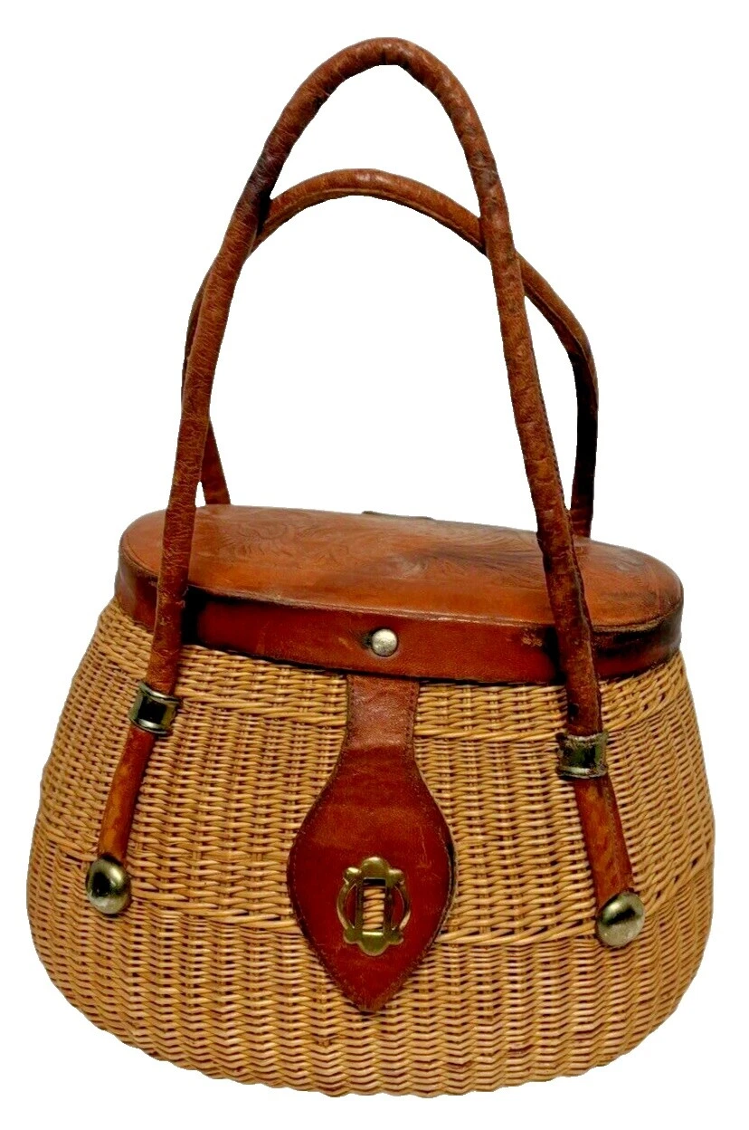 Bolso de paja bolsas Vintage, Bolsos y estuches