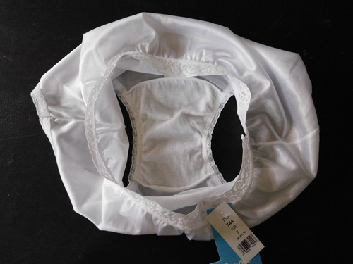 Carole Panties 100% Nylon Glossy Shiny Full-Cut Lacy Panty Brief #945 Size 7 - Picture 9 of 9
