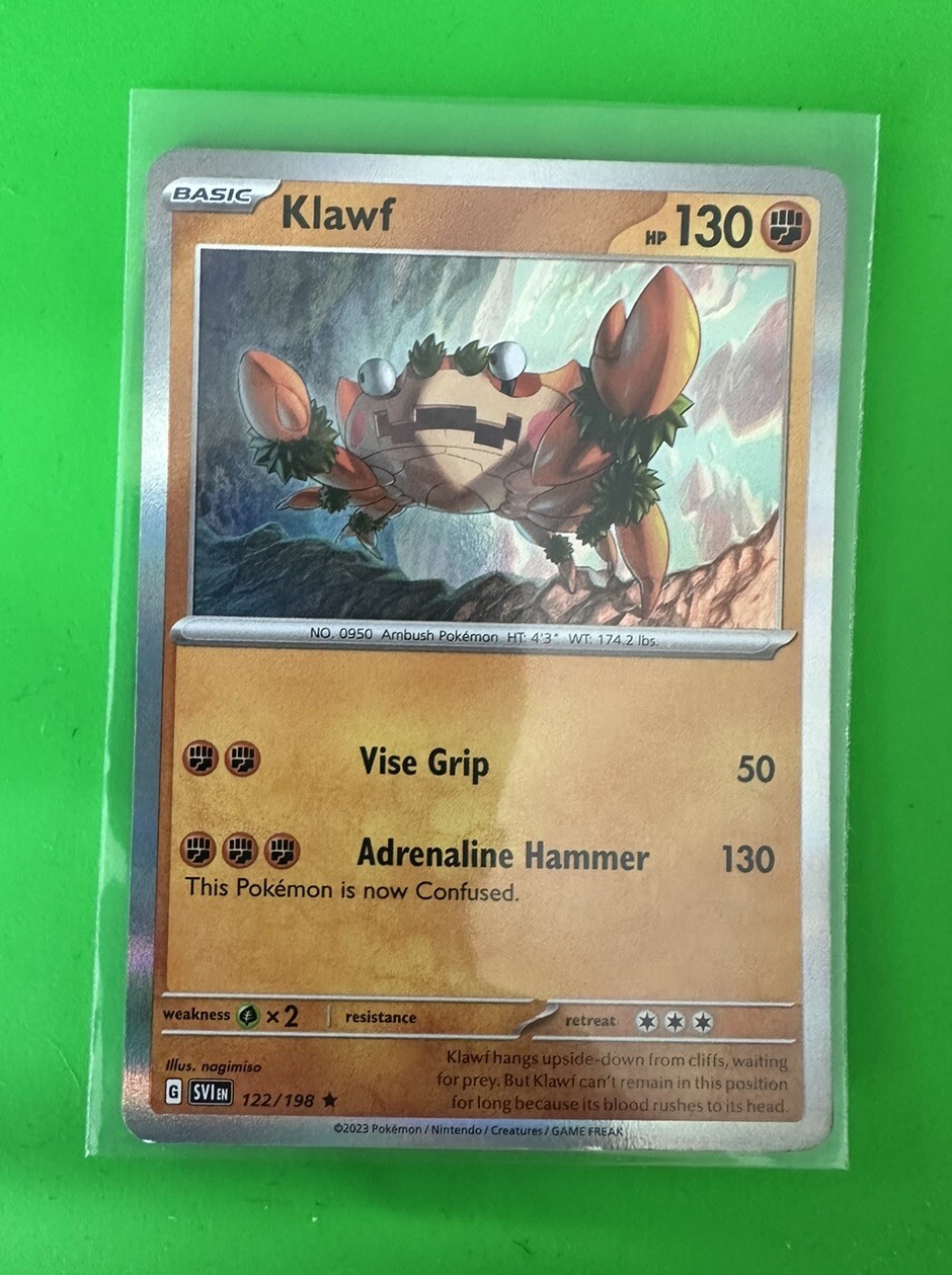 Pokemon SV Klawf Holo Rare Card 122/198 NM