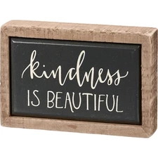 Small Wooden Box Sign | Kindness Is Beautiful | 4 Inch | Primitives by Kathy NEW