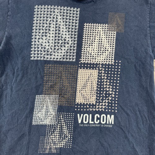 VINTAGE Volcom Shirt Mens Medium Blue Logo Geometric Print Short Sleeve Y2K - Picture 2 of 11