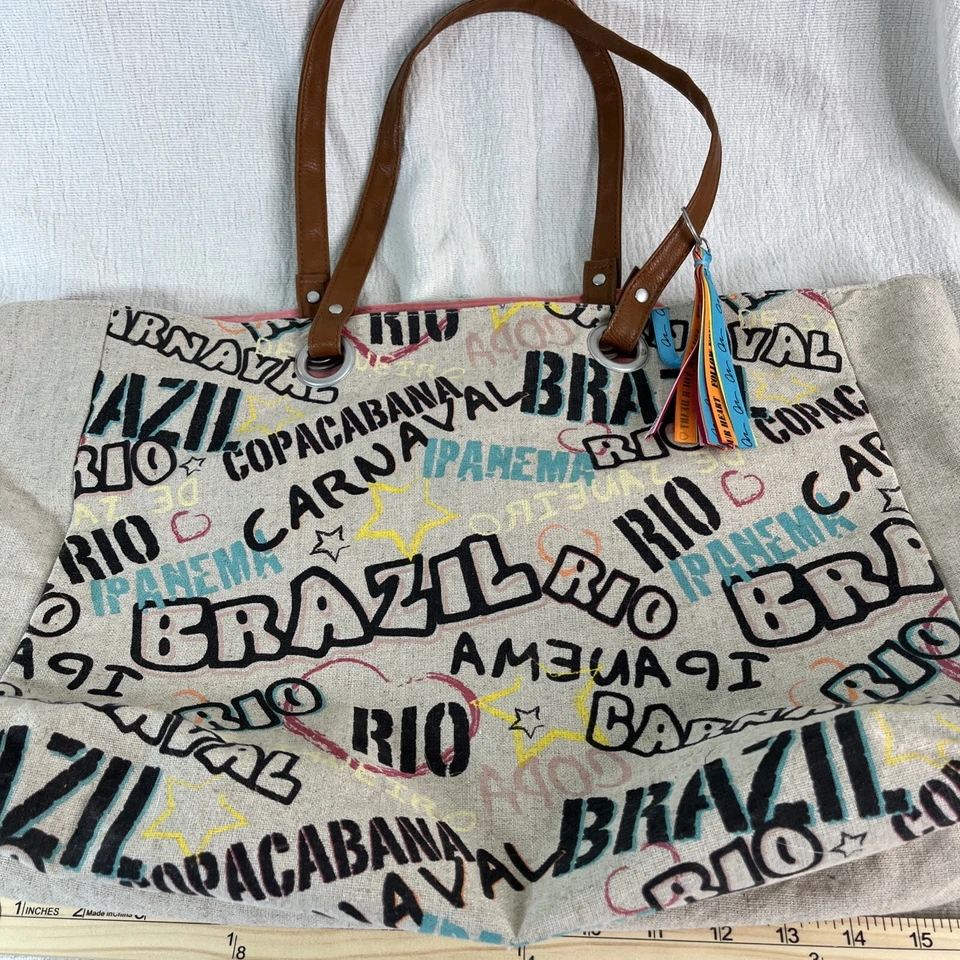 Bolso de mano con logotipo de graffiti Bolso de compras para pasar la noche Brasil Río Hobo Hippie Core Viaje Foto 4 de 4