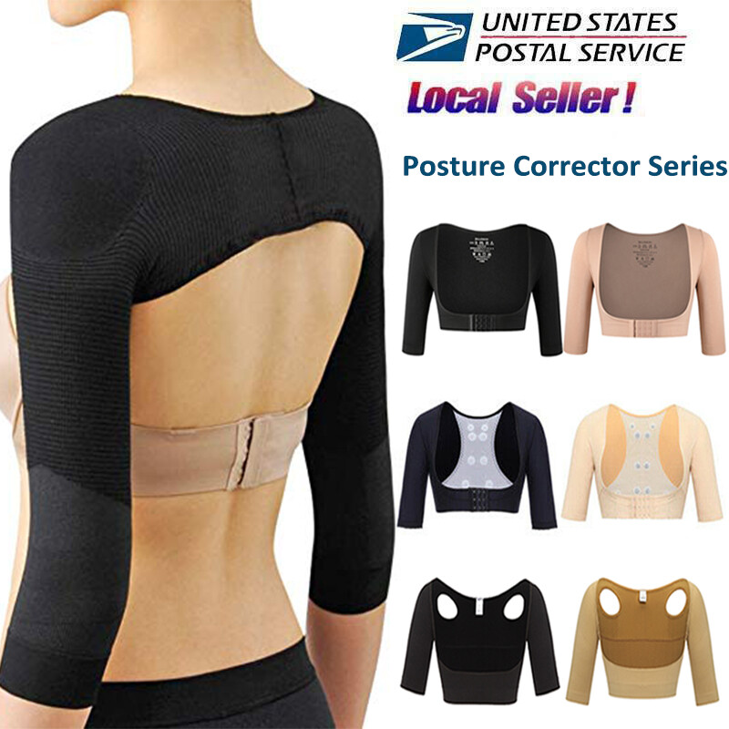 Women Arm Shaper Sleeves Back Support Weight Loss Wireless Bra 