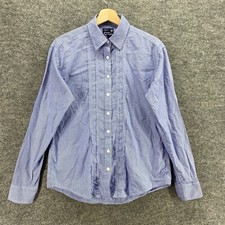 American Eagle Shirt Women XS Blue Striped Bu...