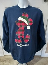 Walt Disney World Santa Mickey Christmas Sweatshirt Disney Parks Size Large