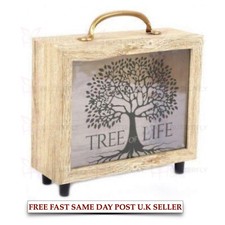 Wooden Glass Front Money Box – Savings Piggy Bank