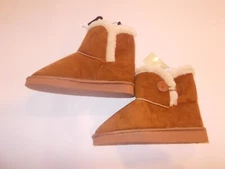 Extremely Me Toddler Girls Size 12 Brown Faux Fur Lined Pull On Ankle Boots