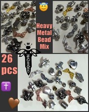 New 26pcs Heavy Metal Bead Lot Silver Gold Rose Gold Angel Wing Religious