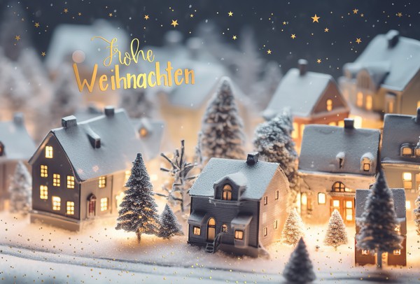 Weihnachten GrußKarte - GlüCkwunschkarte Mit Umschlag - Spielzeugdorf, Mit Go-image