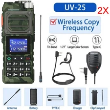 2 PACK BAOFENG UV-25 WALKIE TALKIE LONG RANGE TRI-POWER FM TWO WAY HAM RADIO SET