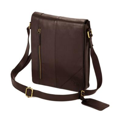 HERREN BRAUN LEDER MESSENGER BAG 11'' x 9'' x 2'' ROYAL RAM