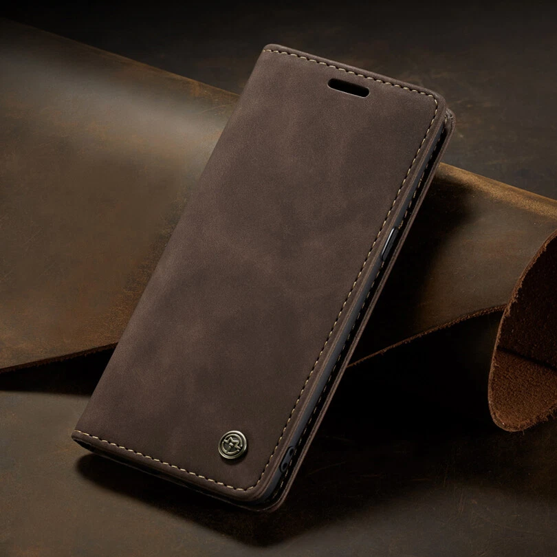 Funda de cuero para Samsung Galaxy S10e/S9/S8+/S7 Edge billetera magnética abatible Foto 3 de 4