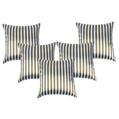Cushion Cover Home Decorative Pillow Covers Soft Satin Striped Throw Pillows 5Pc - Picture 66 of 135