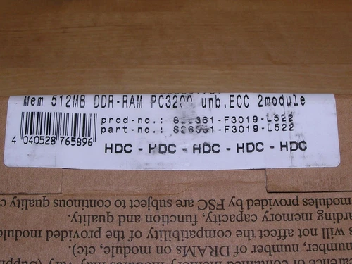 NEW - Fujitsu S26361-F3019-L522 Memory 512MB DDR-RAM PC3200 ECC open box