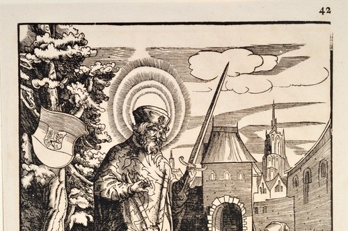 Beck Burgkmair Gangolf Orig. Antique Print 1516/ 1799 Saint Gangulphus Burgundy - Picture 3 of 7