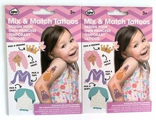 Lot of 2 Packages Mix and Match Princess Temporary Tattoos Makes 8
