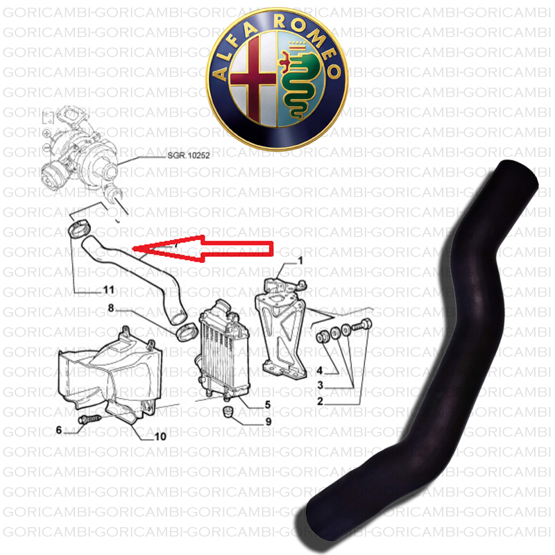 Manicotto Intercooler Per Fiat Croma 1.9 JTD 8V/16V – Kevlar Rinforzato, 5 Mm, Compatibile 2005-2010